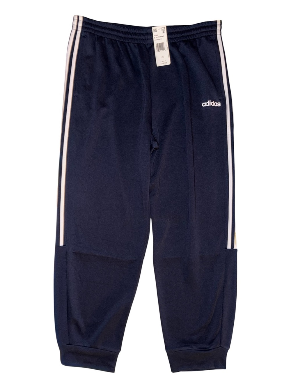 NWT Adidas Men's French Terry Tapered 3-Stripes Jogger Pants Navy Blue XL